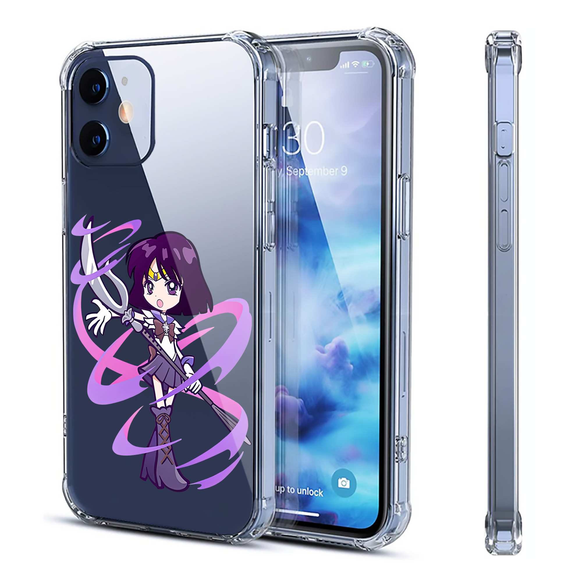 （画像用） 美少女戦士セーラームーン 土萠ほたる Sailor Moon Tomoe Hotaru （セーラーサターン；Sailor Saturn） 【iPhone 12シリーズ対応】透明スマホケース（クリアソフトケース）
